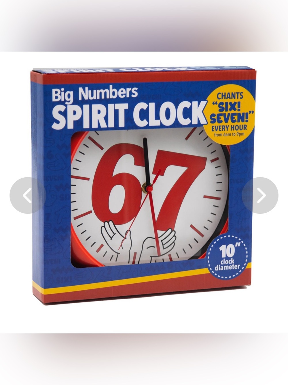 Spirit Big Numbers Clock in Red and White
